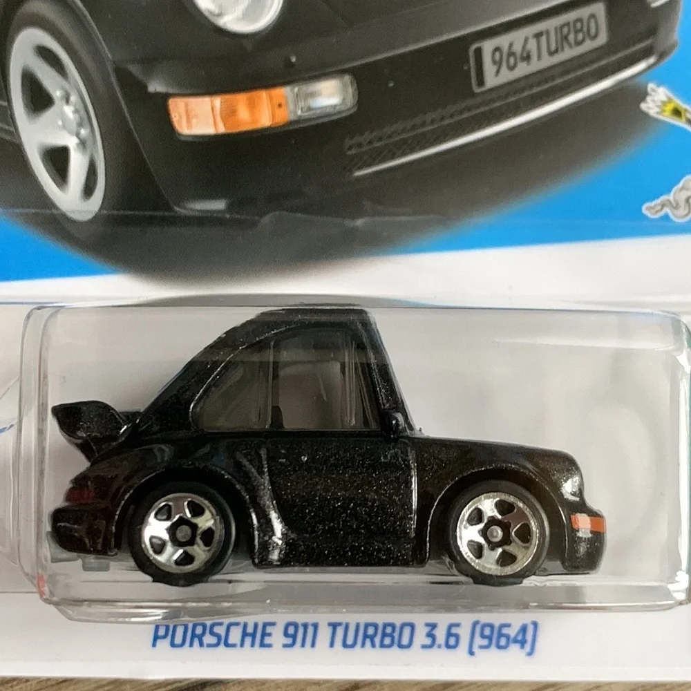 Hot Wheels Car Black Porsche 911 Turbo 3.6 964 HotWheels Tooned  2023 HKG69 🆕